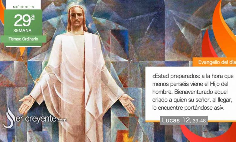 Photo of Evangelio del día 22 octubre 2025 (A la hora que menos penséis viene el Hijo del hombre)